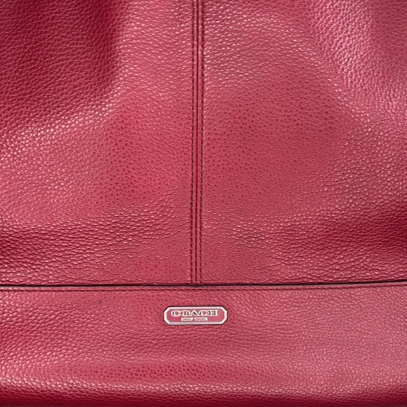 COACH Burgundy Leather Tote Bag - Picture 3 of 9